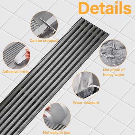 10cm x10m Attrape Cheveux Douche avec Spatule en Plastique Empêche Le Blocage,Jetables de Maille de Filtre ,Filtre Cheveux Douche pour Salle De Bains