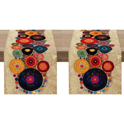 Chemin de table rétro en vinyle noir, idéal pour décorer une table de gramophone (33 x 183 cm). Parfait pour les amateurs de musique.(2 pièces) (1/5)