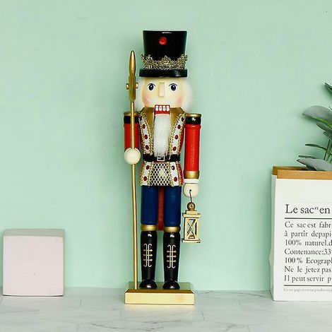 Holzpuppen-Windlaterne, rot-weiß-blauer Fußsoldat, Nussknacker, Weihnachtsdekoration, europäisch