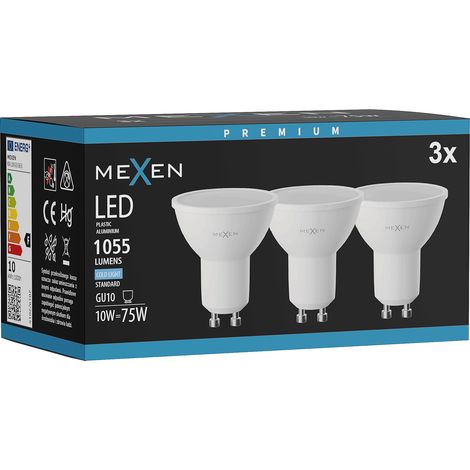 Mexen Nova 3x Ampoule LED GU10, 10W, Froid - 6500K, 1055 lm - L108-GU10-1065-01x03 (1/5)