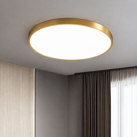 Plafonnier LED rond ultra-fin en cuivre 30 cm éclairage tricolore 30cm 300 g – Livraison gratuite (1/5)