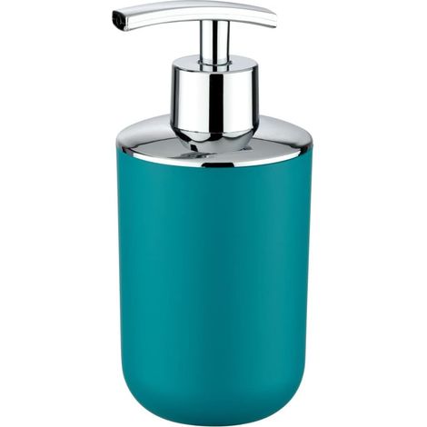 1 - Distributeur Savon Liquide - Porte Savon - Plastique Incassable - Design Arrondi Hygiénique - Salle De Bain - Turquoise - 7.3x16.5x9cm
