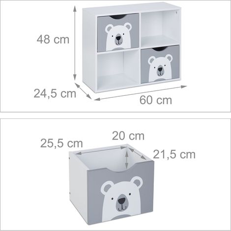 Mueble de almacenamiento infantil estantería práctica 80 x 30 x 90 cm de madera blanca 130013343 (1/2)