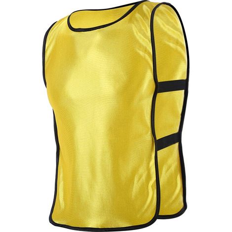 Gilet enfant sans manches pour sport extérieur entraînement football jaune (1/5)