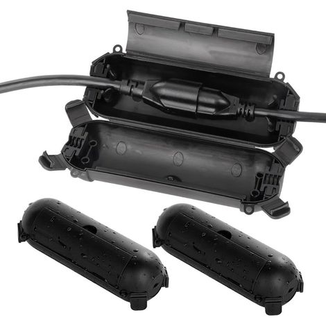 Paquet de 4 Housses de Sécurité pour Rallonge Extérieure, Boîte de Connexion Électrique Résistante Aux Intempéries, Compartiment Réglable, Protection (1/5)
