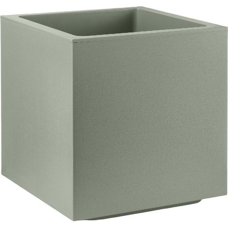 Vaso fioriera QUADRATO CUBO MATHERIA in plastica CON RUOTE 30CM VECA vari colori - Color: TERRA LAGUNA