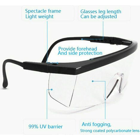 Lunettes de sécurité de protection transparentes anti-salive, lunettes de protection oculaire pour la sécurité chimique et professionnelle (1/5)