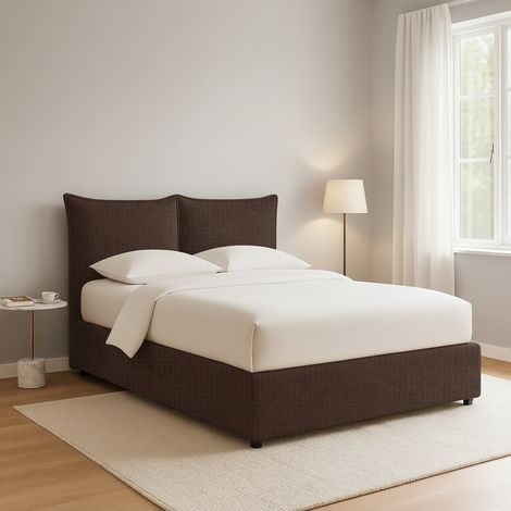 Letto Piazza e Mezza Malton, Sfoderabile, Contenitore Made in Italy, Marrone (1/5)