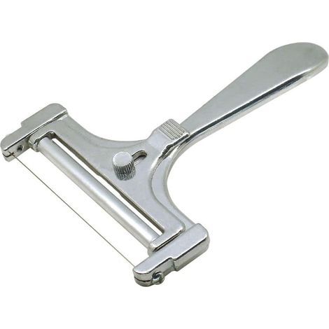 Käsehobel aus Aluminium mit Walze und Schneiddraht, Käsehobel, Käseportionierer, Küchenutensil, Aluminium, Grau, 15 cm
