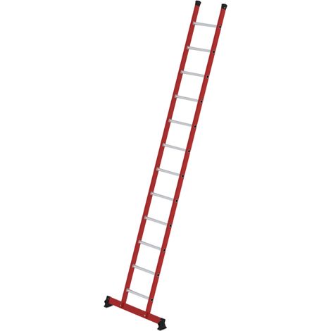 MUNK Kunststoff-Anlegeleiter GFK/Alu mit nivello®-Traverse 12 Sprossen (1/3)