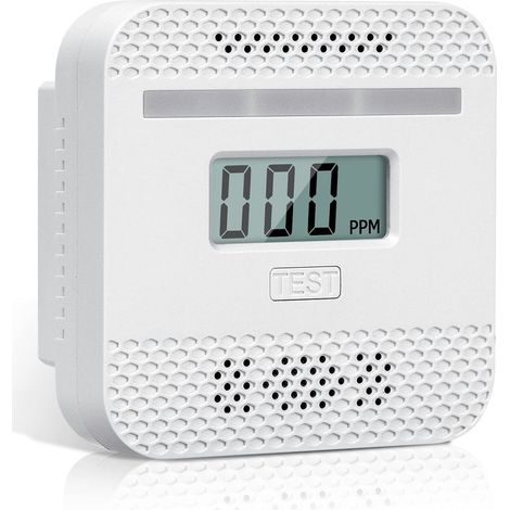 Carbon Monoxide Detector, Intelligent Carbon Monoxide Detector with LCD Display, Complies with EN 50291 Standard, with Test Button and LED Status Indicator (Mini 1PC) (1/5)