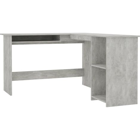 Maison Exclusive - Eckschreibtisch in L-Form Betongrau 120x140x75