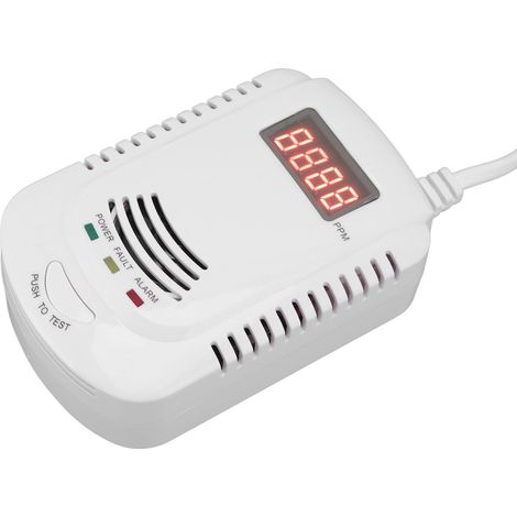 Détecteur de Gaz Naturel et Monoxyde de Carbone avec Alarme Vocale et Affichage LED - Prise UE 90V-220V (1/5)