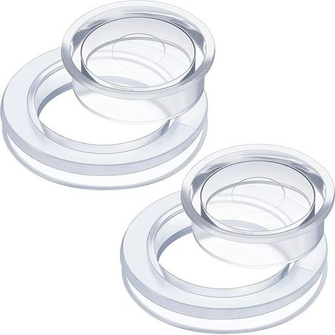 Lot de 3 Ensembles d'anneaux et de Capuchons pour Parasol de Table de terrasse, Ensemble de Bouchons et Capuchons (Transparent) (1/4)