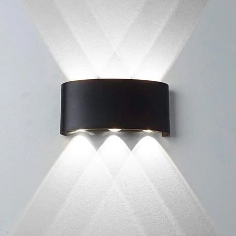 APPLIQUE PLAFONIERA LED 6W FARO FARETTO LAMPADA DA PARETE MURO DOPPIA LUCE 6500K