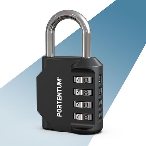 Cadenas code exterieur réglable à 4 chiffres – Cadenas casier avec corps en alliage de zinc et anse en acier – Cadenas 4 chiffres noir pour casiers armoires abris et grilles (1/5)