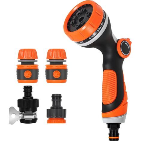 ALLIANDISPistolet d'arrosage, Pulvérisateur de Jardin, Pistolet Arrosage du Jardin 10 Modèles Réglables, Pulvérisateur Multifonctionnel avec Débit d'eau Contrôlable,Lavage de Voiture,Nettoyage de Cour (1/5)