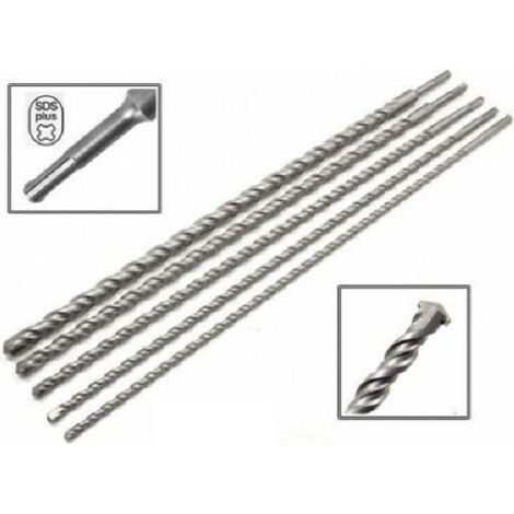 SET PUNTE 5 PZ MM 600 SDS PLUS PER MURO CEMENTO PIETRA AL WIDIA  10-24 MM