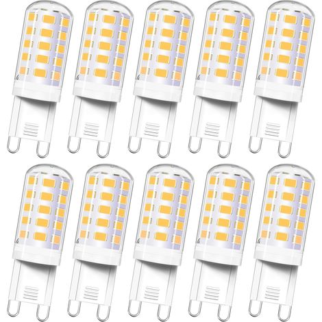 Ampoule G9 LED 4W Blanc Neutre 4000K, 400LM, Équivalent Halogène G9 40W 33W, AC 220-240V, LED Lampe G 9 Neutre pour Applique de Miroir, Lampe de Table, non-dimmable, lot de 10 (1/5)