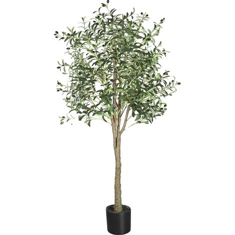 Olivo artificial, 180 cm de altura, para uso en interiores, estilo árbol, para colocar en el suelo, material poliéster. (1/5)