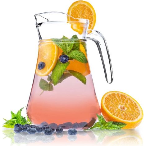 Caraffa in vetro KADAX per succhi d'acqua, limonata per bevande acquatiche 1,4 l (1/5)