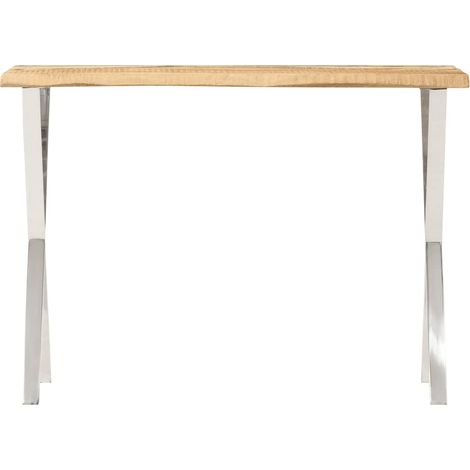 Table console，Table d'appoint，Bout de canapé，Meuble d'entrée à live edge 105x33x76 cm bois de manguier massif