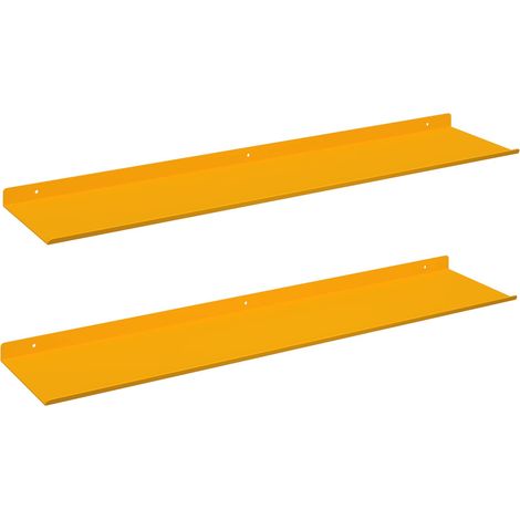 Floating Shelf 2 pcs Mustard Yellow 80 x 18 x 2.5 cm Steel vidaXL