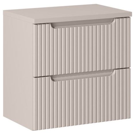 Ensemble Meuble Vasque 2 tiroirs et Plateau L 60 x P 40 x H 59,5 cm - Astral - Beige crème - Livraison gratuite (1/5)