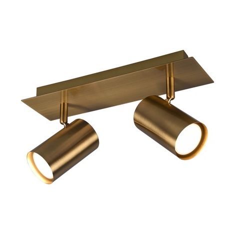 Plafonnier spot moderne 2x GU10 en laiton orientable VANTOS Trio