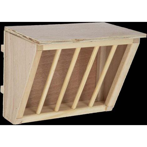 Râtelier à foin pour lapins râtelier bois avec assise LxlxH: 25x17x20 cm (1/5)