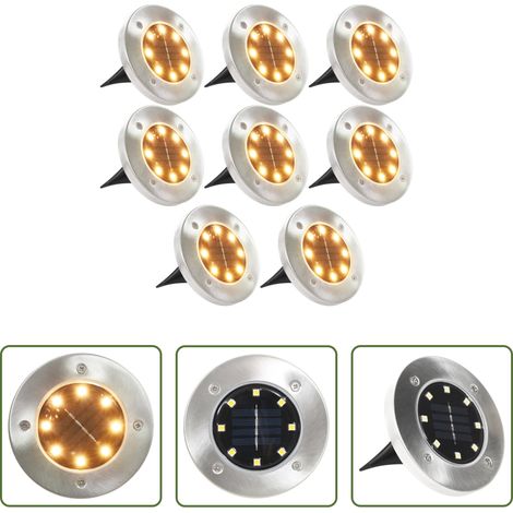 Bodenleuchten - Solar-Bodenleuchten 8 Stk. LED Warmweiß (1/5)