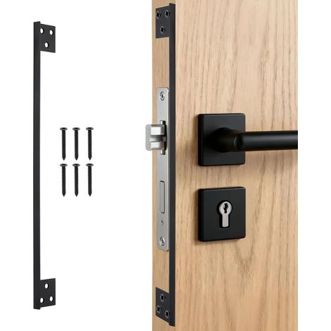 Plaque de Protection de Verrou Porte 280mm avec Vis Noir (1/5)