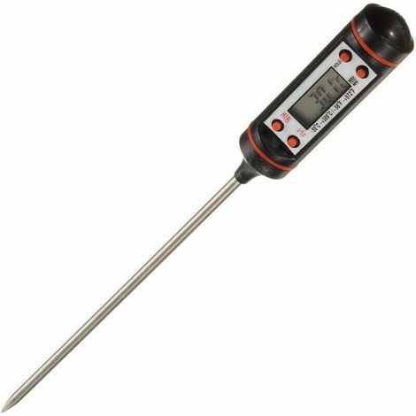 Küchenthermometer, digitales Fleischthermometer aus Edelstahl, lange Sonde, präzises LCD-Display (1/5)