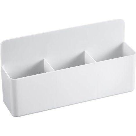 Magnetische Aufbewahrungsbox mit 3 Fächern, Kühlschrankhalter für Radiergummi und Marker, Whiteboard-Stifthalter, magnetischer Stifthalter für Whiteboard-Radierer und Schlüssel – Weiß (1/5)
