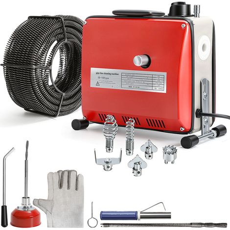 TolleTour Máquina para limpieza de tuberías 500W máquina de limpieza de drenaje electrica barrena de alcantarillado de alimentación (1/5)