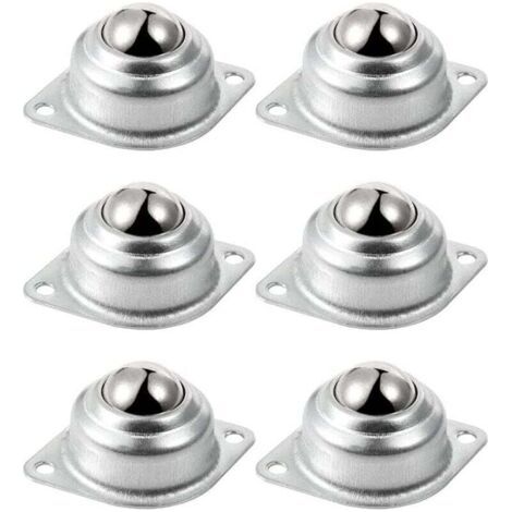 6 Stück Möbelrollen 25mm Universal-Kugelrollen Kugeltransferrollen Tragkraft 35kg (1/4)
