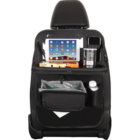 2PCS Organisateur Voiture avec Plateau pour Tablette Voiture Siege Arriere, Protection Siege Voiture Enfant avec Boîte à Essuie-tout, Plusieurs Poches Multifonction (1/4)