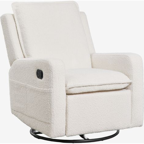 Sillón reclinable y giratorio en tela bouclé Nolon SKLUM