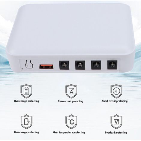 Mini UPS 6600mAh alimentation sans interruption haute capacité avec tension de sortie de 5V/9V/12V, alimentation de secours pour routeur (norme européenne). (1/5)