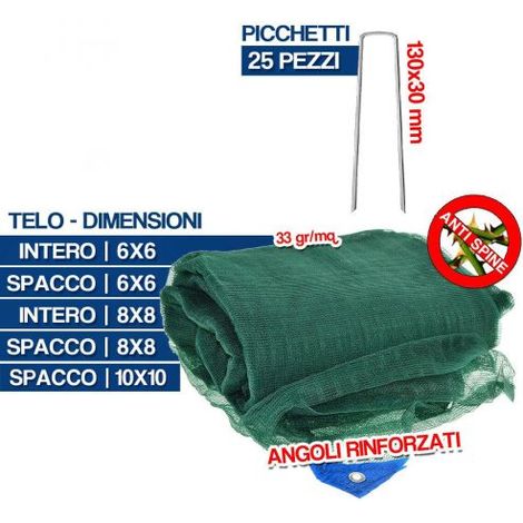 TELO RETE RACCOLTA OLIVE ANTISPINA OCCHIELLATO RINFORZATO C/S SPACCO 34674V SPACCO MT 12X12 (39276) (1/2)