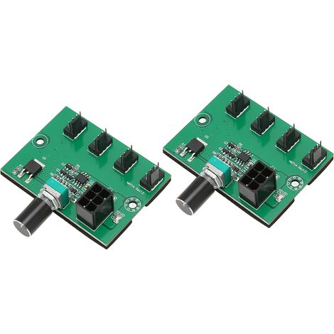 Adaptateur PWM 4 voies pour ventilateurs PC 2/3/4 broches, contrôleur de vitesse 12V avec port d'alimentation 6 broches - 2 pièces (1/5)
