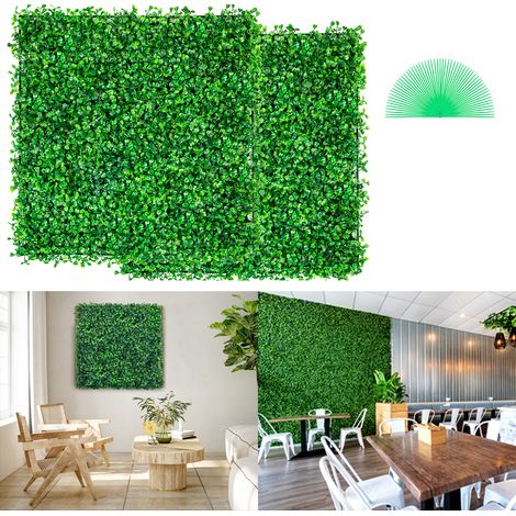 Mophorn 12 Stück 10x10 Zoll künstliche Buchsbaum-Paneele. Buchsbaum-Hecke-Wandmatte. Künstliche Rasenkulisse. UV-geschützt. Ideal für Außen-/Innen-Gärten,Zäune,Hinterhöfe. Verbessert die Privatsphäre.