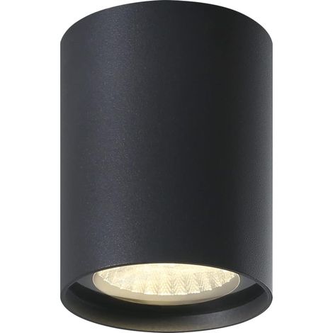 Spot LED en Saillie Plafond 7W 3000K Blanc chaud IP65 Etanche Ronde Plafonnier Luminaire pour Exterieur Interieur Salle de Bain Salon Couloir Chambre, Aluminium, Gris foncé (1/5)