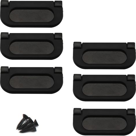 Sollbry Lot de 6 poignées de placard invisibles en alliage d'aluminium massif pour armoire de cuisine, tiroir, armoire,noir (1/5)