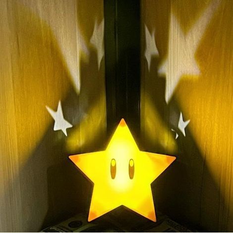Lampe projecteur en forme d'étoile – 12,5 x 12,5 x 4,3 cm, lampe d'ambiance à projection d'étoiles L