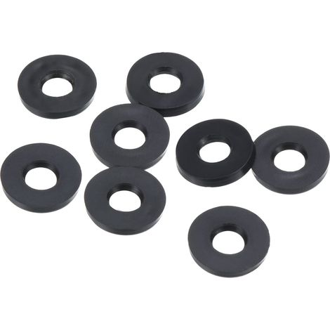 Rondelle Plate Caoutchouc, 8 Paquet 5mm ID 11mm OD Étanchéité Entretoise Joint Anneau pour Robinet Tuyau Eau Tuyau Fixation Boulon, Noir (1/5)