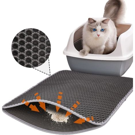 Tapis pour litière - 1, Chat motif alvéolé 60x40cm bac à litière - Animaux (1/5)
