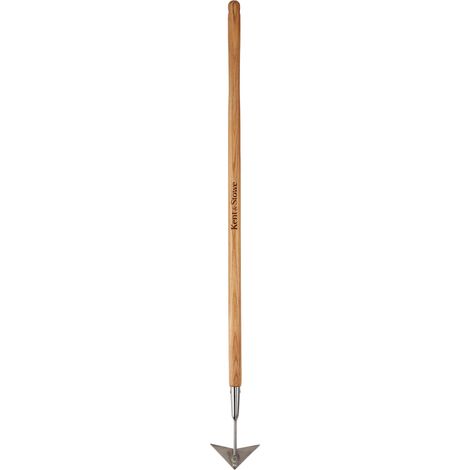 Kent & Stowe Zappa con manico lungo – Falce per erba in acciaio inossidabile per diserbare, con manico lungo in frassino, lunghezza: 152 cm (1/4)