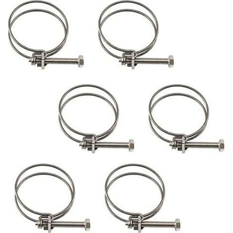 CSPARCV Confezione da 6 fascette stringitubo a doppio filo in acciaio inox 304 da 55-60 mm (1/4)