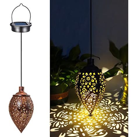 Lanterne Solaire Exterieur Jardin à Suspendre, Lampe Solaire Exterieur Decorative Arbre, Decoration Jardin Exterieur Solaire, Lampe Suspendue Vintage Métal Lampe Suspendue Extérieure étanche à LED (1/5)